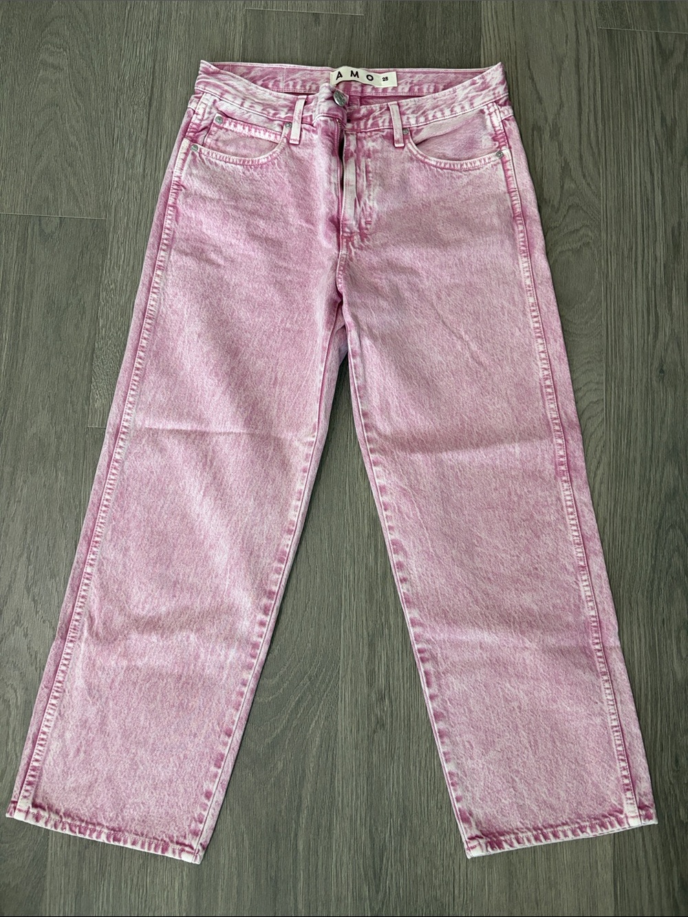 AMO Soft Pink Straight-Leg Jeans Billie